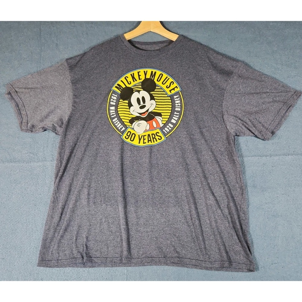 Disney Mickey Mouse 90 Years T-Shirt Size 2XL Gray  Cartoon Disneyland